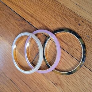 J. Crew Women's  Triple Acetate Bangle Set Pale Blush Mixed Color